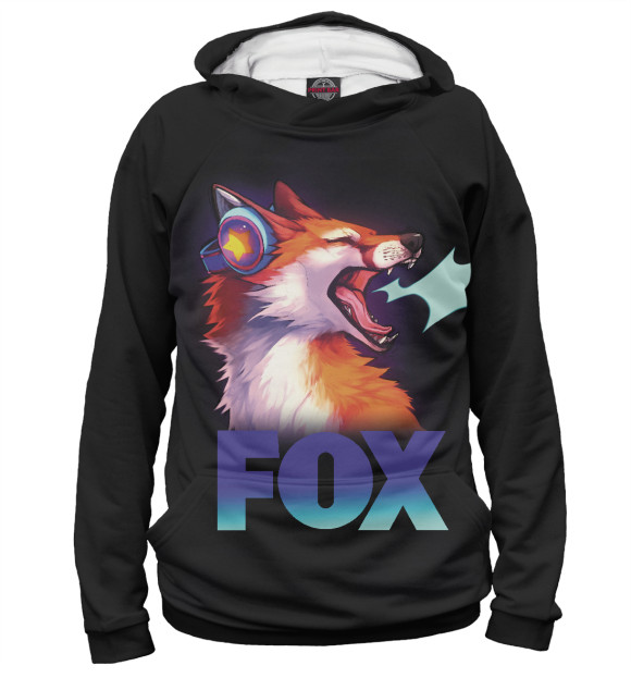 Мужское худи с изображением Great Foxy Fox цвета Белый