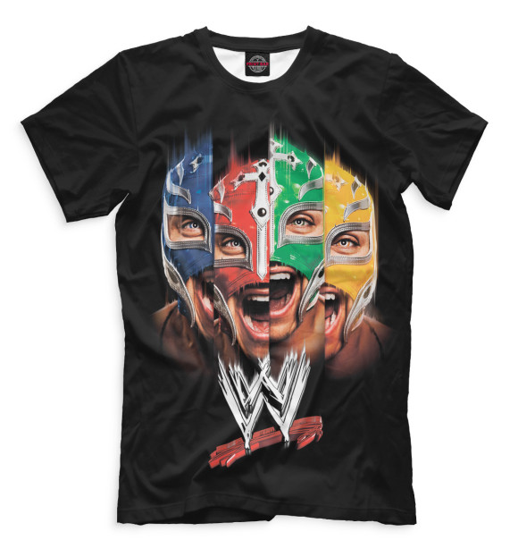 Мужская футболка с изображением Рей Мистерио цвета Черный