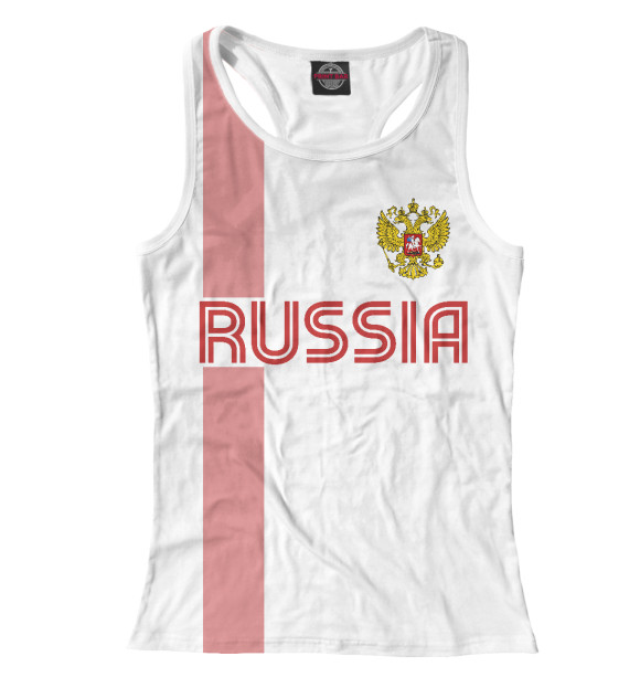 Женская майка-борцовка с изображением Россия цвета Белый