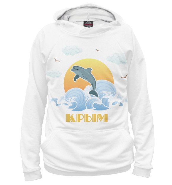 Женское худи с изображением Крым цвета Белый