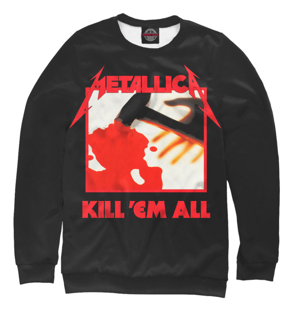 Свитшот для мальчиков с изображением Metallica Kill ’Em All цвета Белый