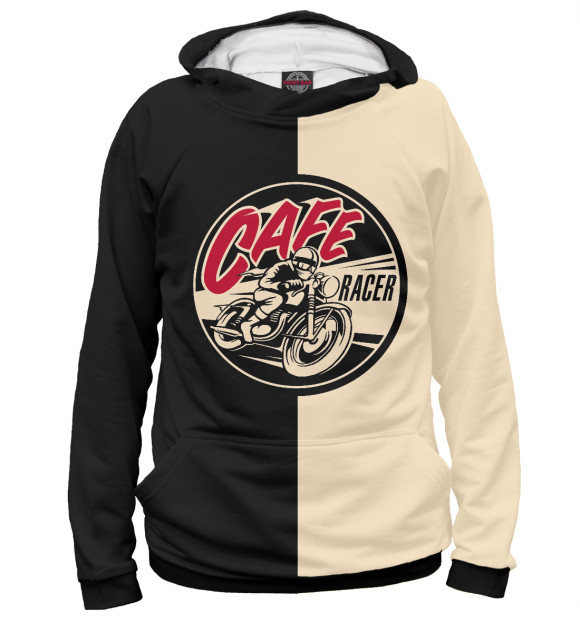 Женское худи с изображением Cafe Racer цвета Белый