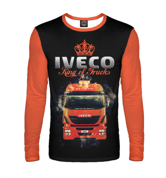 Мужской лонгслив с изображением IVECO - король грузовиков цвета Белый