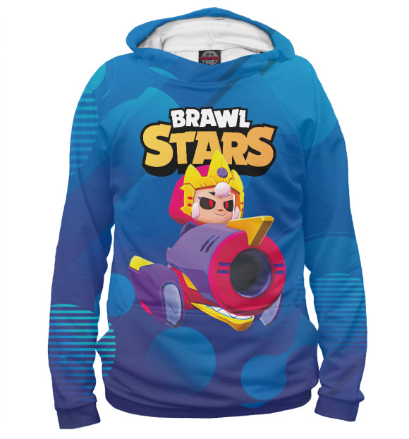Мужское худи с изображением BrawlStars Бонни \ Bonny цвета Белый