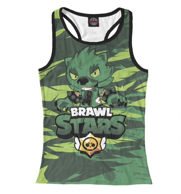 Женская майка-борцовка с изображением Brawl Stars цвета Белый