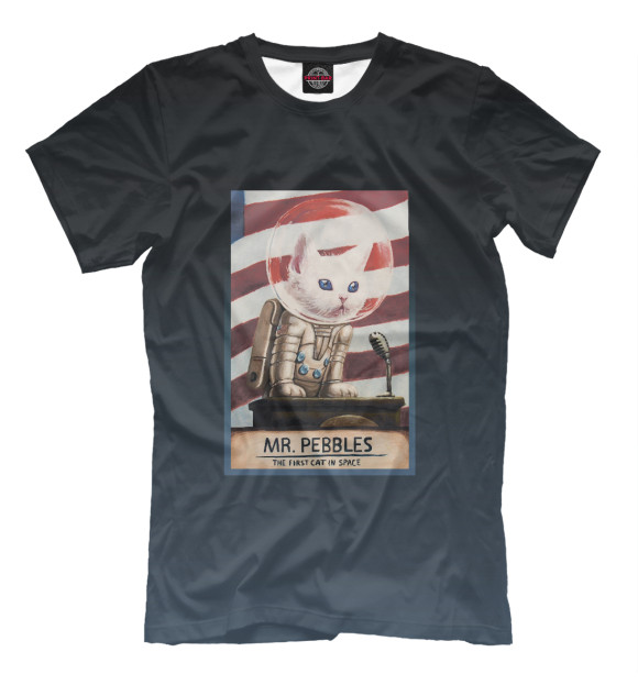 Мужская футболка с изображением Mr. Pebbles цвета Черный