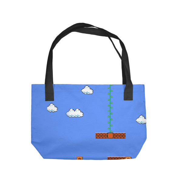 Пляжная сумка с изображением Super Mario 8bit цвета 