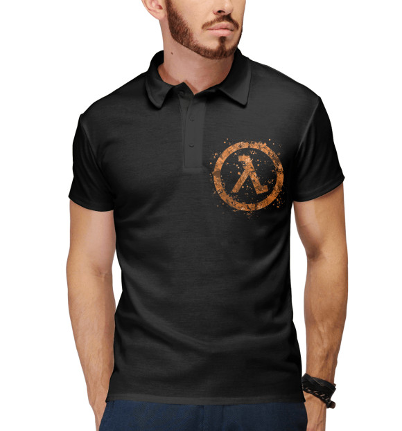 Мужское поло с изображением Half-Life цвета Белый