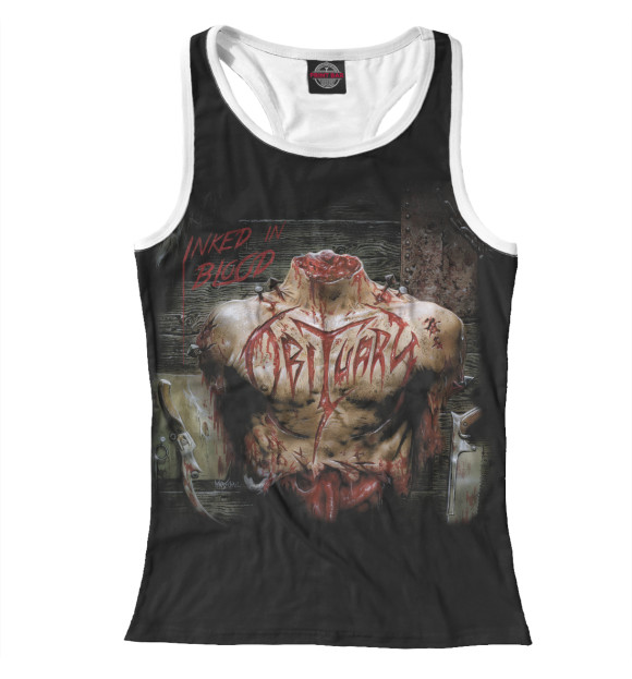 Женская майка-борцовка с изображением Obituary цвета Белый