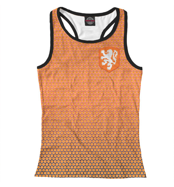 Женская майка-борцовка с изображением Форма Нидерланды цвета Белый