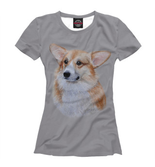 Женская футболка Corgi dog
