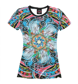 Женская футболка Мандала Странные Цветные Руны