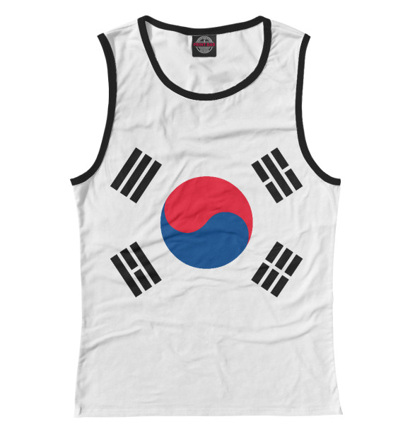 Майка для девочки с изображением Южная Корея цвета Белый