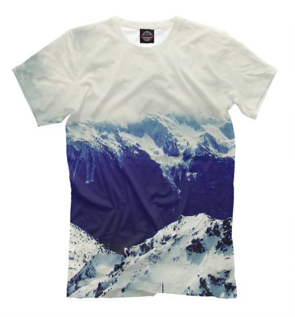Мужская футболка с изображением Альпы цвета Молочно-белый