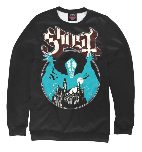 Свитшот для девочек с изображением Ghost цвета Белый