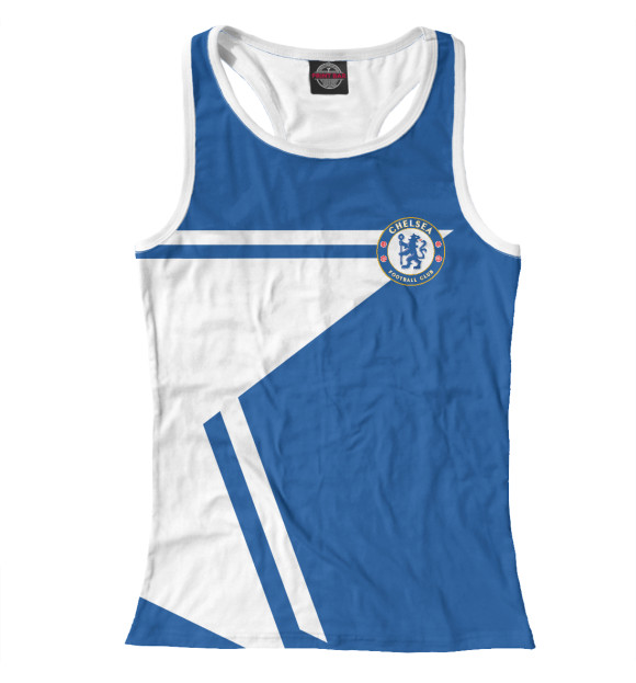 Женская майка-борцовка с изображением ФК Челси цвета Белый