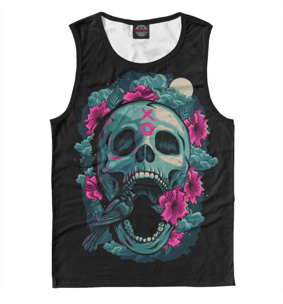 Мужская майка с изображением Dia de Muertos цвета Белый