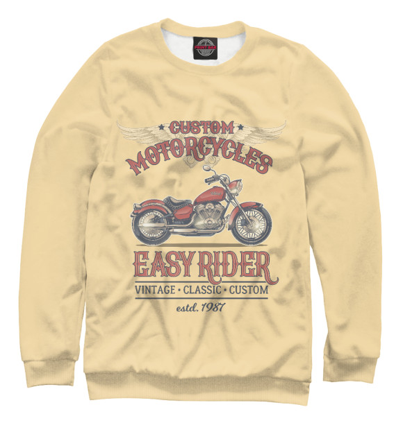 Мужской свитшот с изображением Easy Rider цвета Белый
