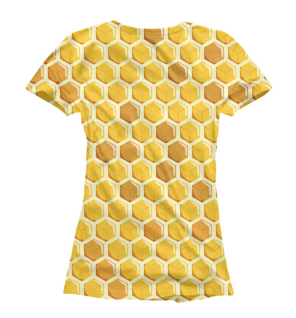 Женская футболка с изображением Медовые соты цвета Белый