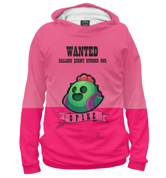 Женское худи с изображением Wanted - Spike цвета Белый