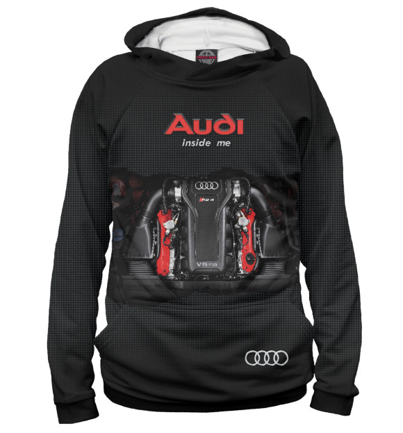 Женское худи с изображением AUDI внутри меня цвета Белый