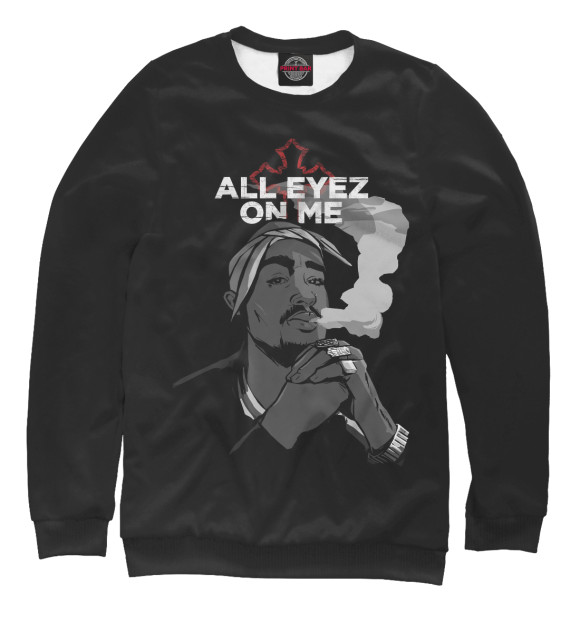 Свитшот для мальчиков с изображением All Eyez on me цвета Белый