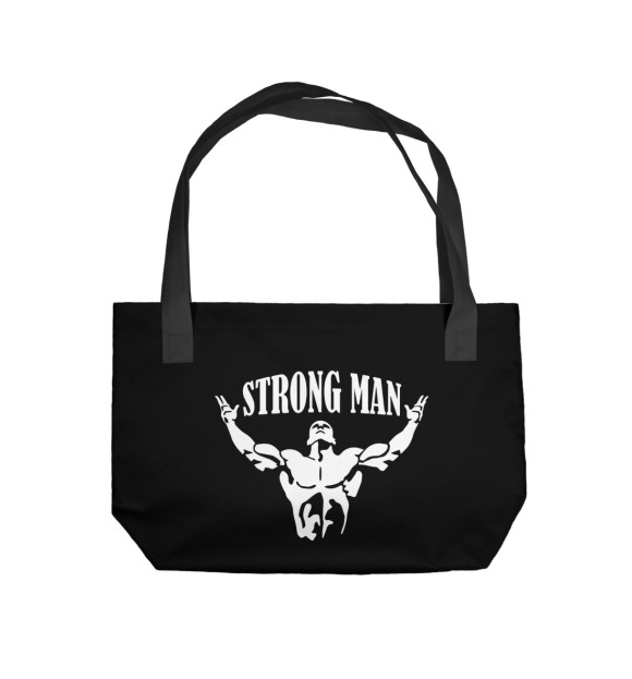 Пляжная сумка с изображением Strong man цвета 