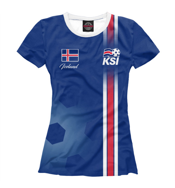 Женская футболка с изображением Исландия цвета Белый