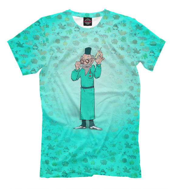 Мужская футболка с изображением Доктор Айболит цвета Грязно-голубой
