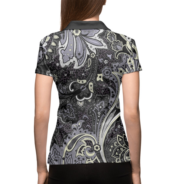 Женское поло с изображением Узоры цвета Белый