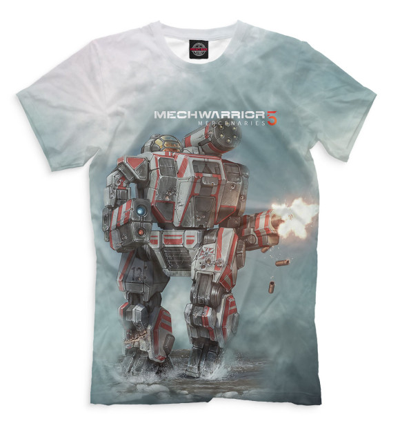 Футболка для мальчиков с изображением MECHWARRIOR 5 цвета Белый