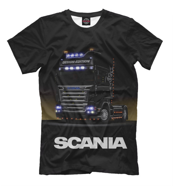 Мужская футболка с изображением Scania цвета Черный