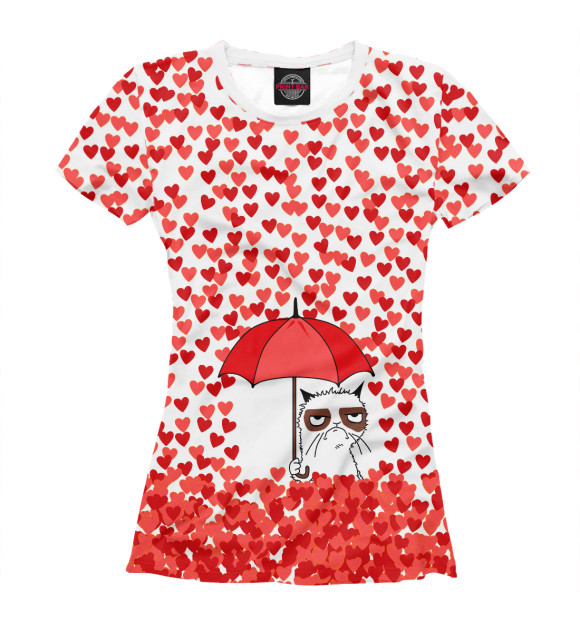 Футболка для девочек с притом Сердцепад цвета Белый Футболка для девочек с изображением Сердцепад цвета Белый