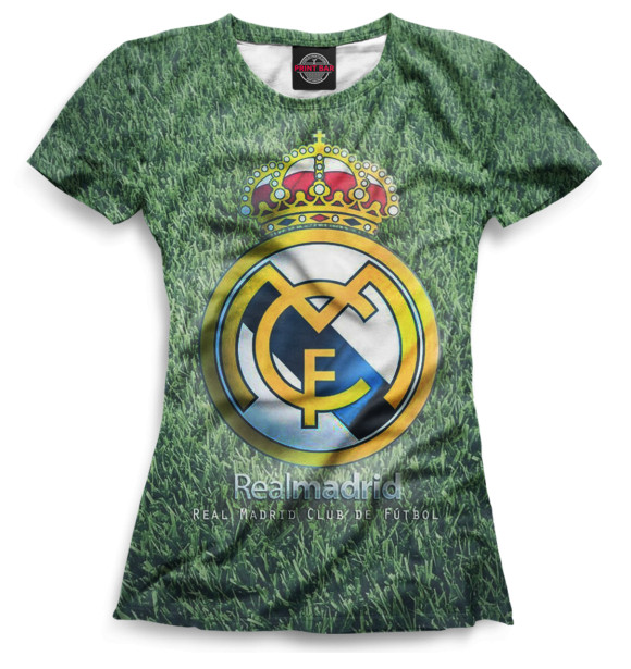 Футболка для девочек с изображением Real Madrid цвета Белый