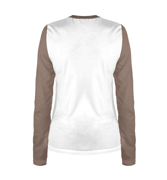 Женский лонгслив с притом Енотик че цвета Белый Женский лонгслив с изображением Енотик че цвета Белый