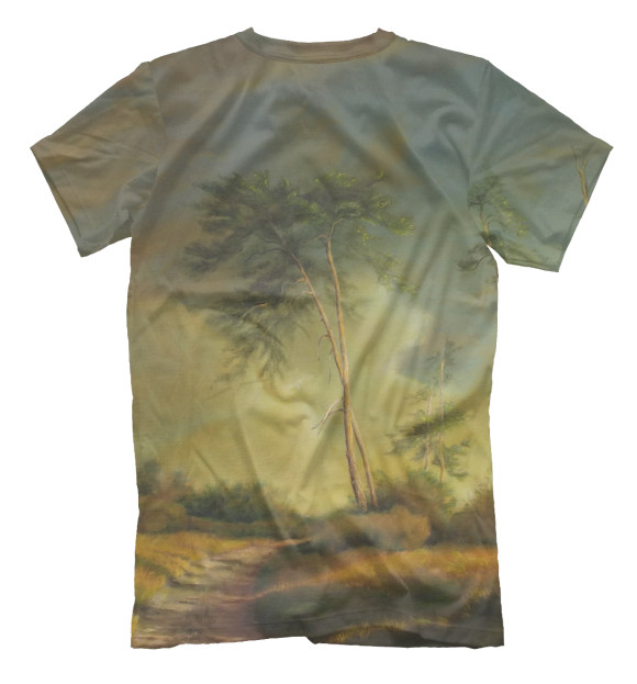 Мужская футболка с изображением Природа цвета Белый