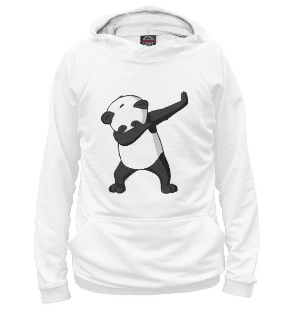 Худи для девочки с изображением Panda dab цвета Белый