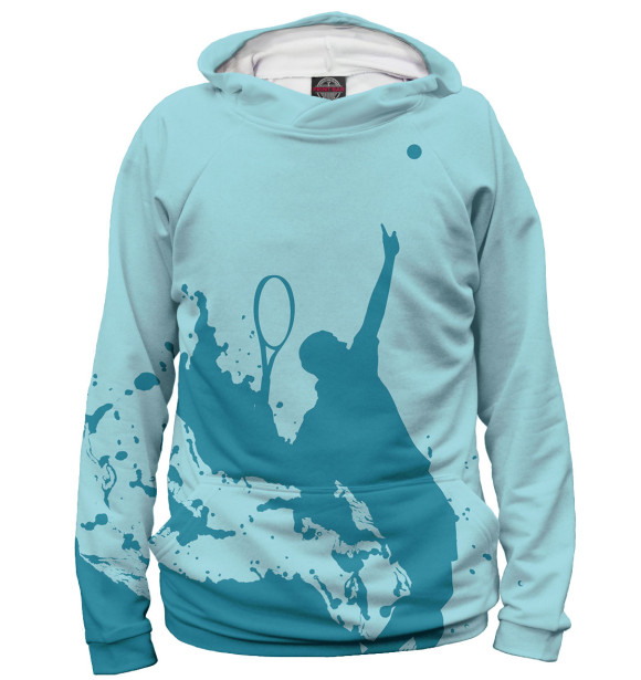 Женское худи с изображением Теннисист цвета Белый