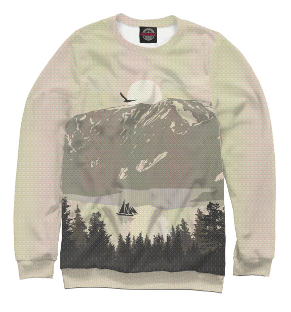 Женский свитшот с изображением На закате цвета Белый