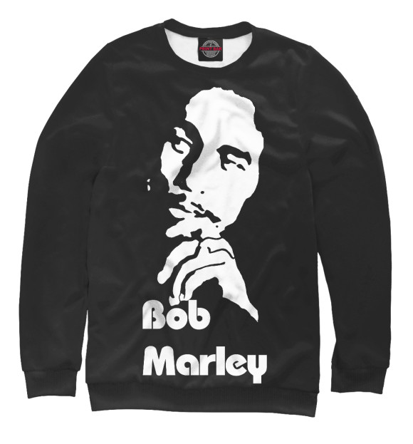 Свитшот для девочек с изображением Bob Marley цвета Белый