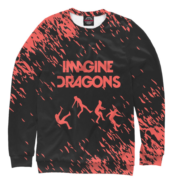 Свитшот для девочек с изображением Imagime dragon цвета Белый