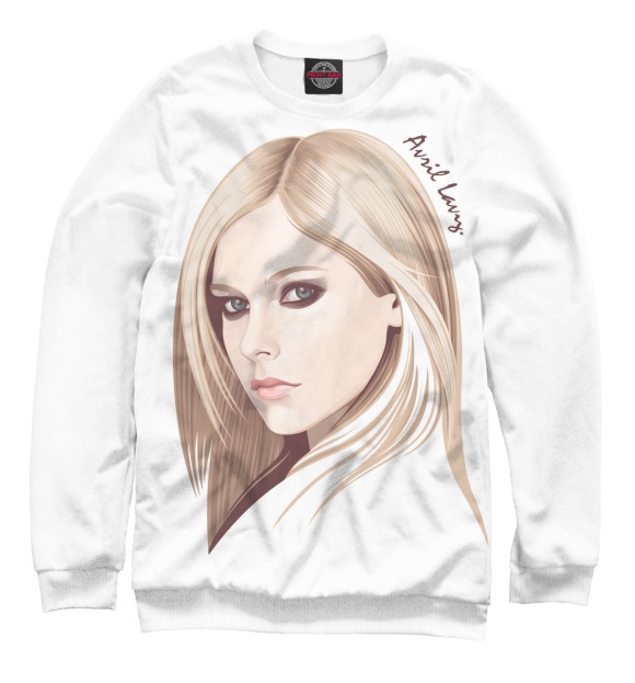Мужской свитшот с изображением Avril Lavigne цвета Белый