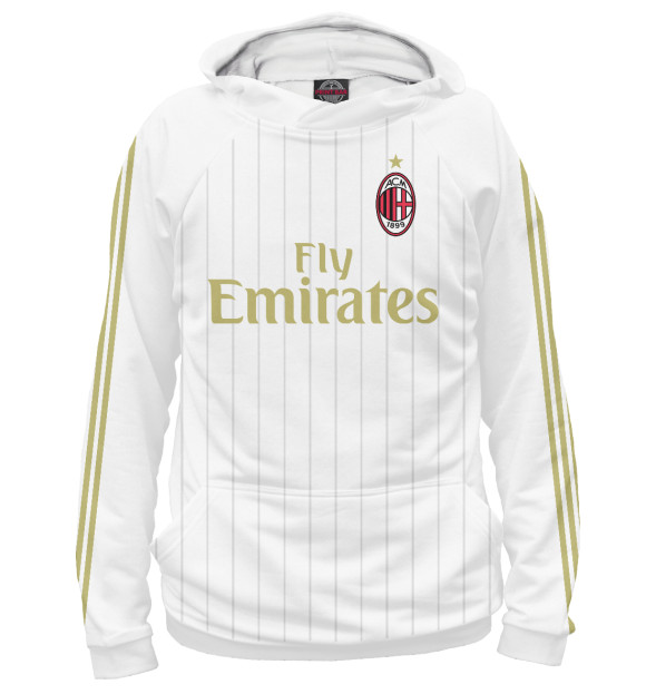 Женское худи с изображением AC Milan цвета Белый