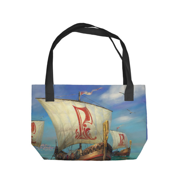 Пляжная сумка с изображением РУССКИЕ ЛАДЬИ цвета 