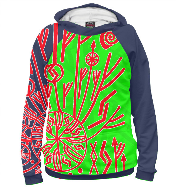 Мужское худи с изображением Оберег Успеха цвета Белый