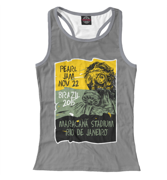 Женская майка-борцовка с изображением Pearl Jam цвета Белый