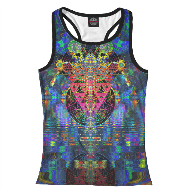 Женская майка-борцовка с изображением Озеро желаний цвета Белый