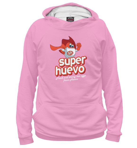 Мужское худи с изображением Super Huevo цвета Белый