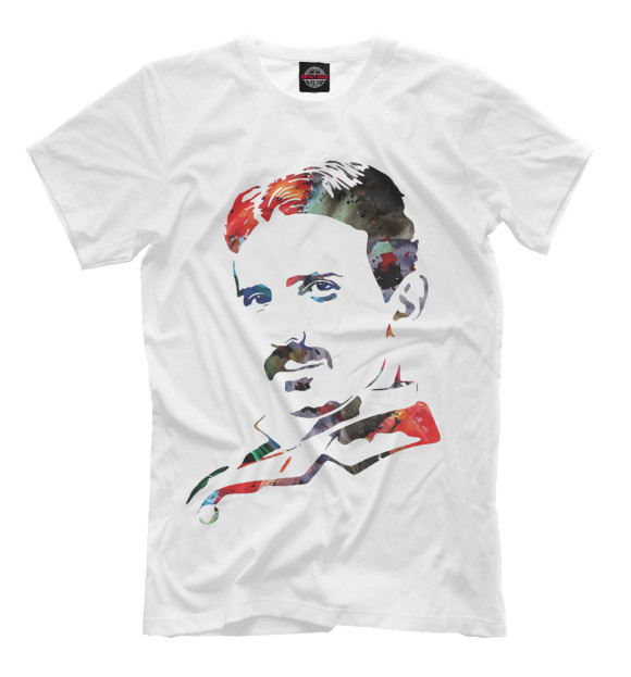 Мужская футболка с изображением Nikola Tesla цвета Молочно-белый