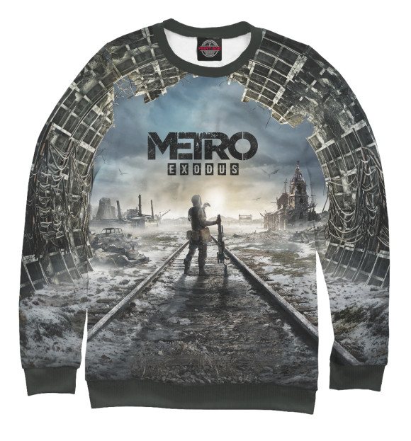 Свитшот для мальчиков с изображением Metro Exodus цвета Белый